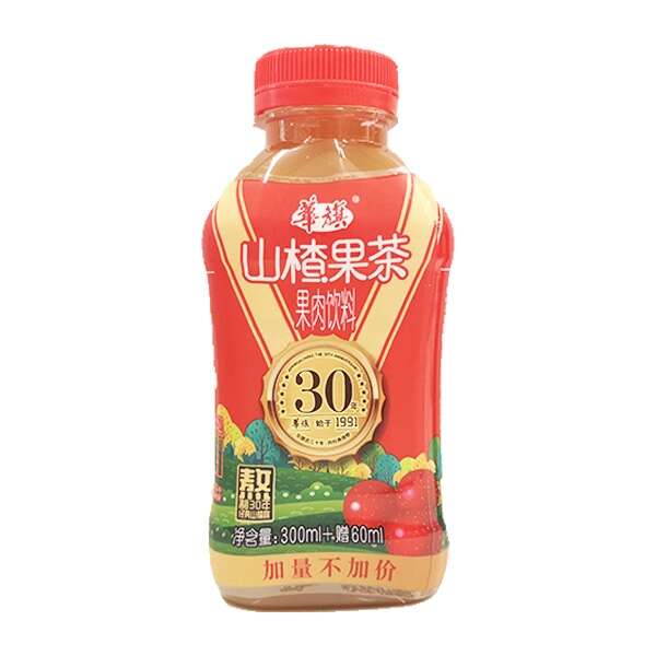 华旗山楂果汁果肉饮料360ml